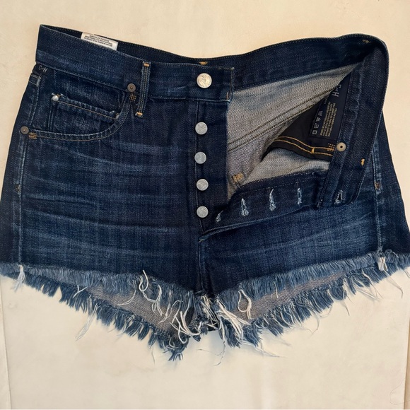 Citizens of Humanity Button-fly High Rise Denim Shorts Dark wash sz 27 - Picture 2 of 3